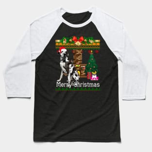 Ugly Christmas Sweater GREAT DANES Baseball T-Shirt